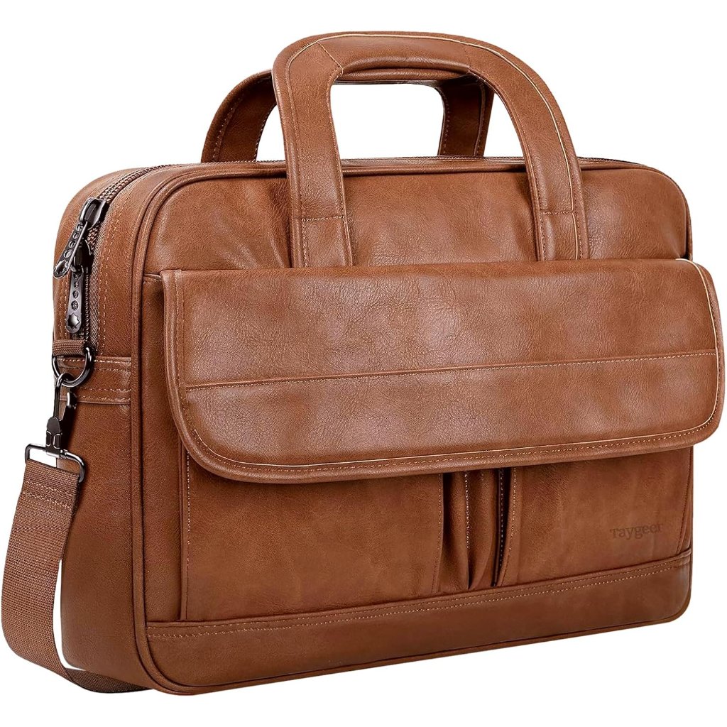 Leather Laptop Bag For Men Women Premium Laptop Briefcase Fits Up To 156 Inch